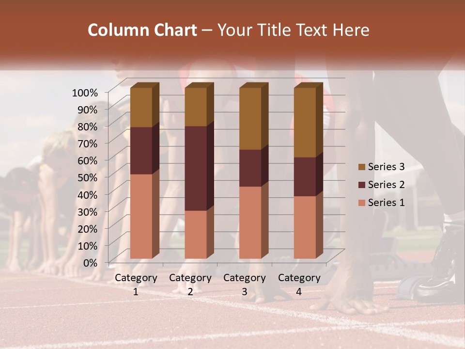 A Group Of Women Lined Up On A Race Track PowerPoint Template