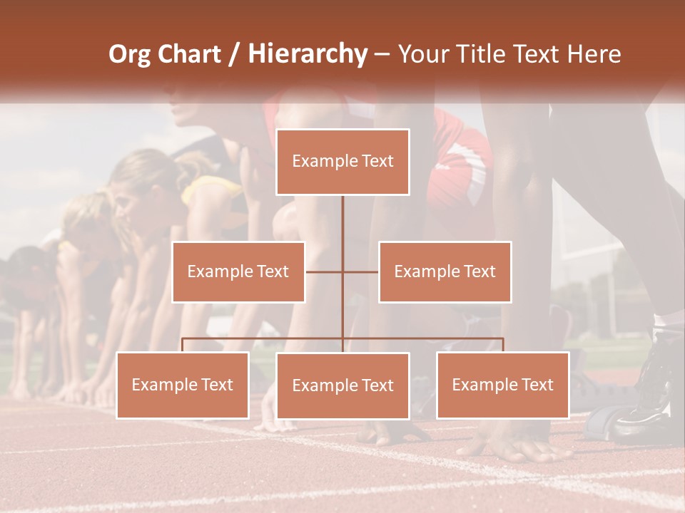 A Group Of Women Lined Up On A Race Track PowerPoint Template