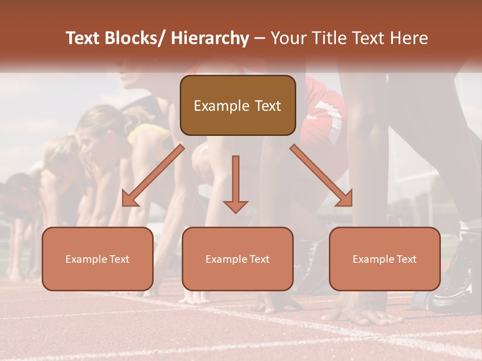 A Group Of Women Lined Up On A Race Track PowerPoint Template