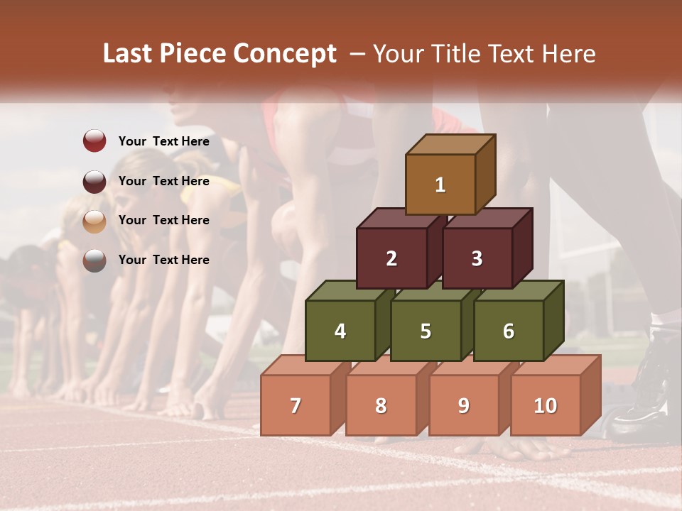 A Group Of Women Lined Up On A Race Track PowerPoint Template