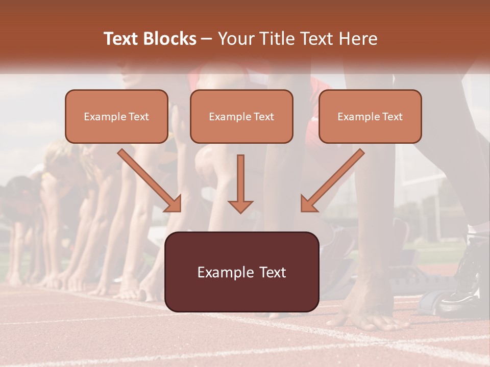 A Group Of Women Lined Up On A Race Track PowerPoint Template