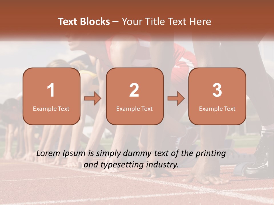A Group Of Women Lined Up On A Race Track PowerPoint Template