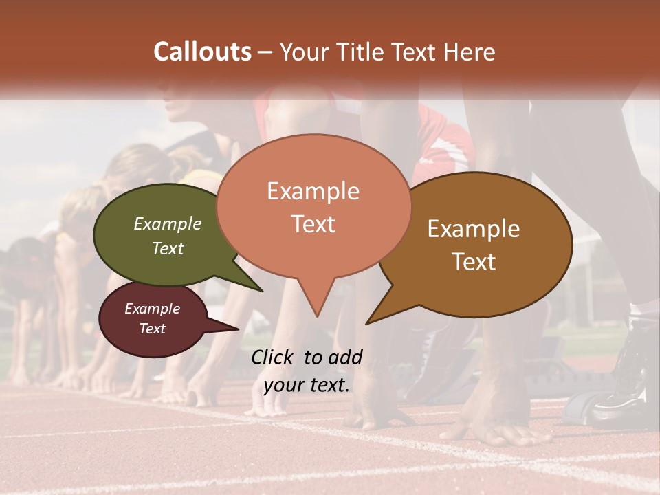 A Group Of Women Lined Up On A Race Track PowerPoint Template