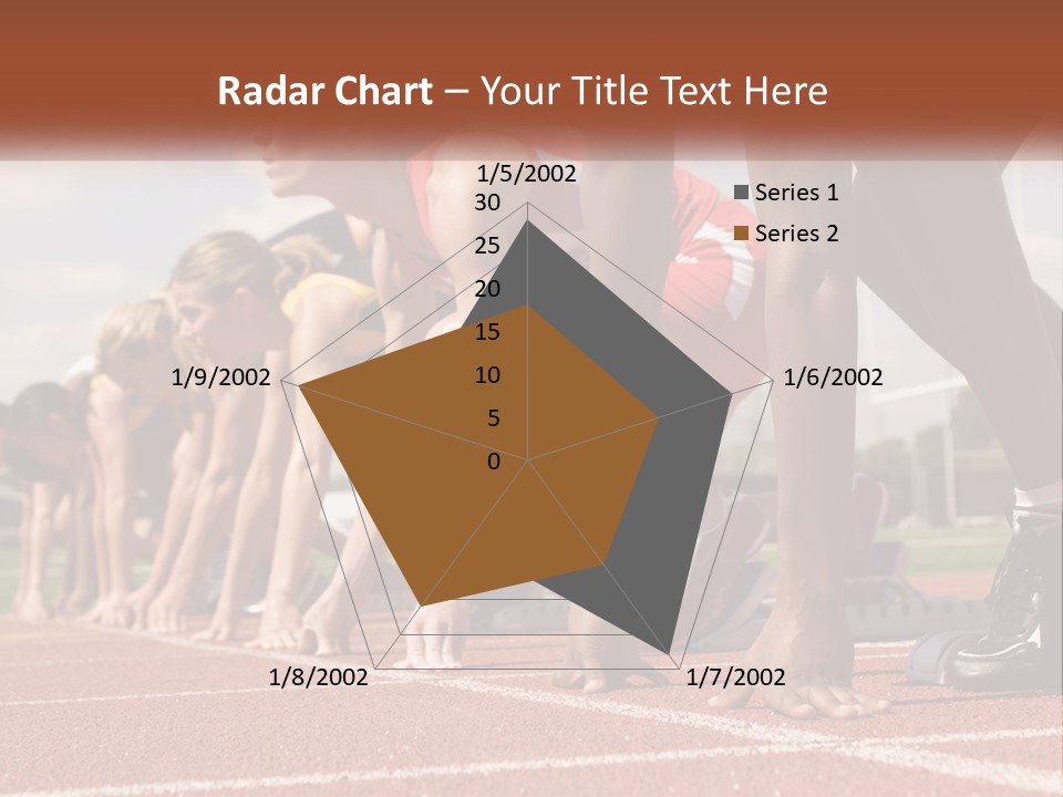 A Group Of Women Lined Up On A Race Track PowerPoint Template