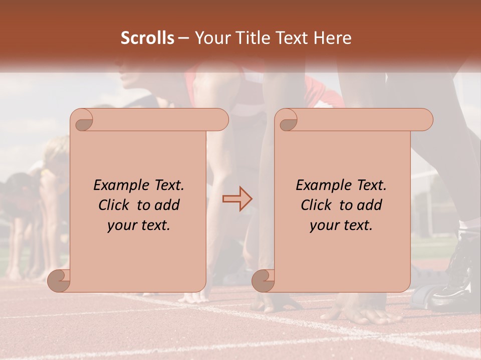 A Group Of Women Lined Up On A Race Track PowerPoint Template