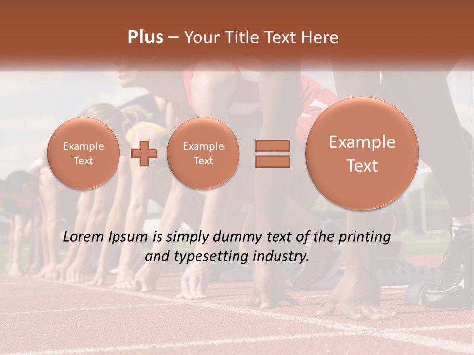 A Group Of Women Lined Up On A Race Track PowerPoint Template