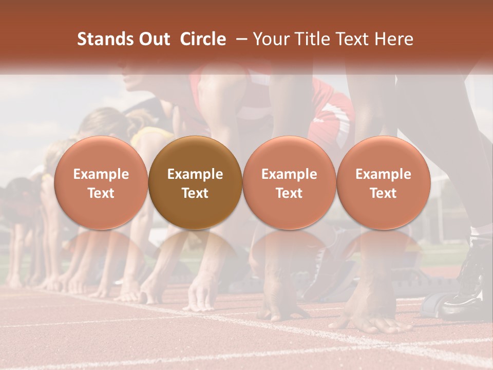 A Group Of Women Lined Up On A Race Track PowerPoint Template