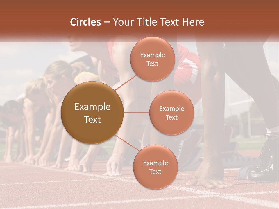 A Group Of Women Lined Up On A Race Track PowerPoint Template