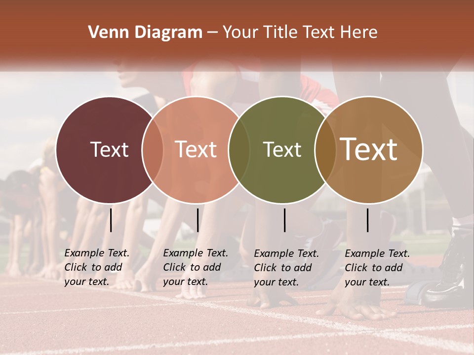 A Group Of Women Lined Up On A Race Track PowerPoint Template