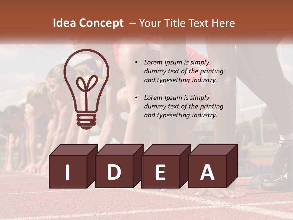 A Group Of Women Lined Up On A Race Track PowerPoint Template