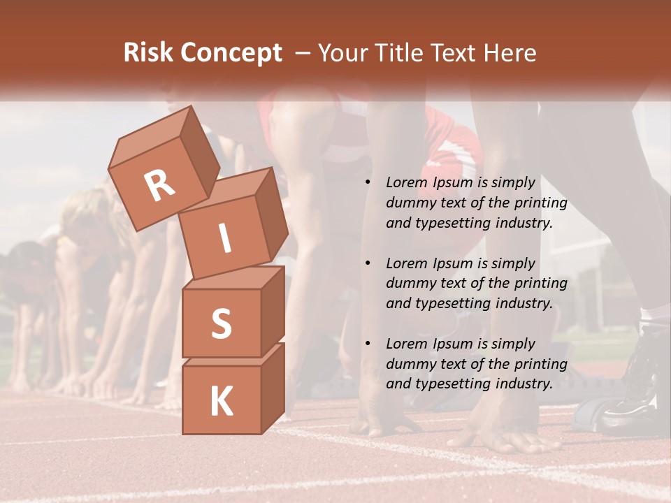 A Group Of Women Lined Up On A Race Track PowerPoint Template