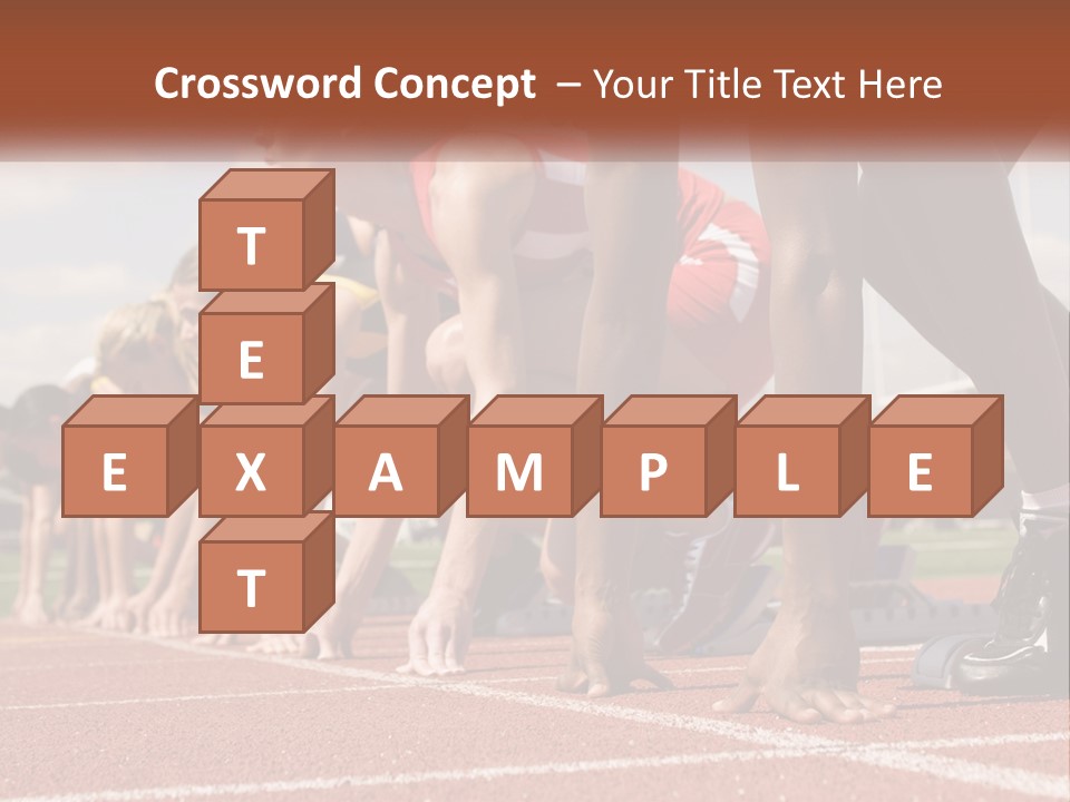 A Group Of Women Lined Up On A Race Track PowerPoint Template