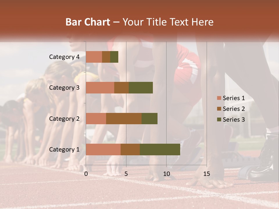 A Group Of Women Lined Up On A Race Track PowerPoint Template