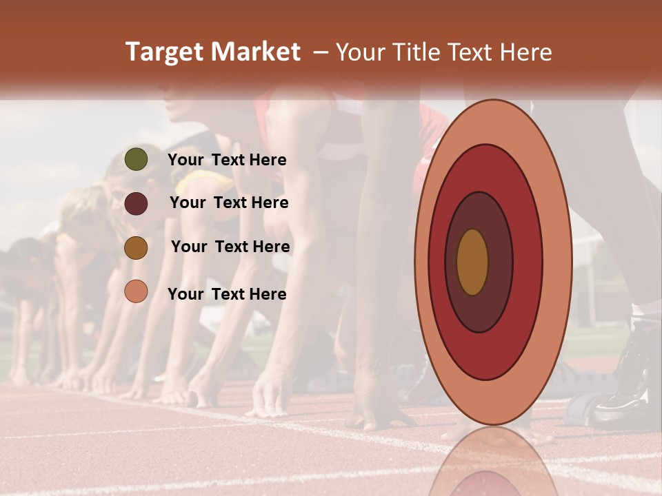 A Group Of Women Lined Up On A Race Track PowerPoint Template