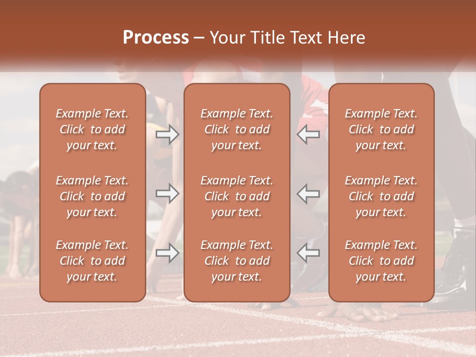 A Group Of Women Lined Up On A Race Track PowerPoint Template