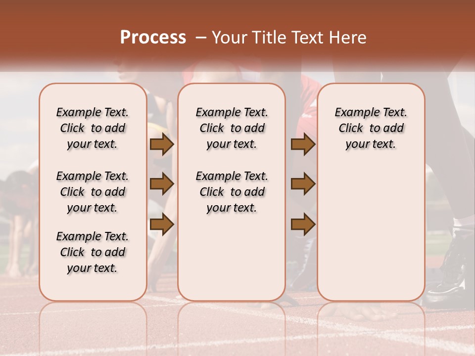A Group Of Women Lined Up On A Race Track PowerPoint Template