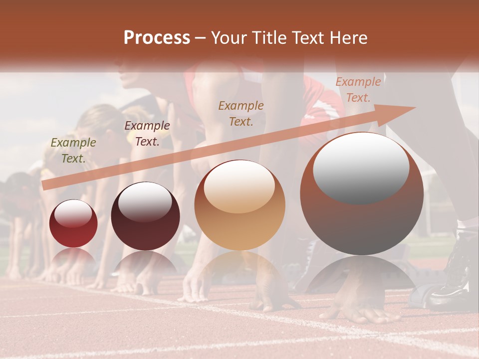 A Group Of Women Lined Up On A Race Track PowerPoint Template