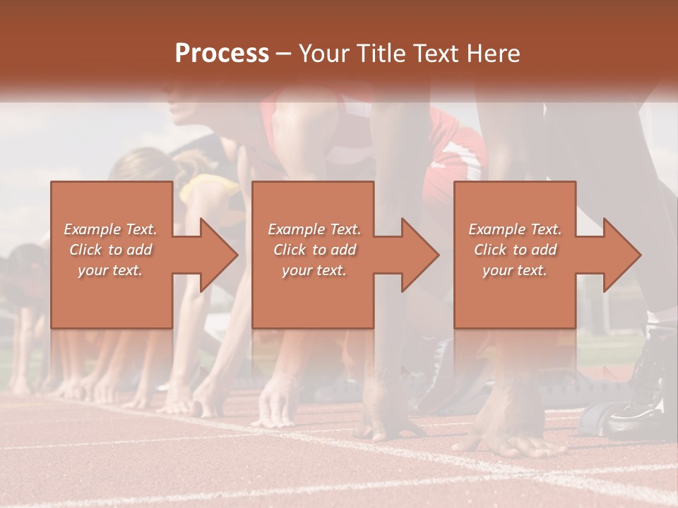 A Group Of Women Lined Up On A Race Track PowerPoint Template