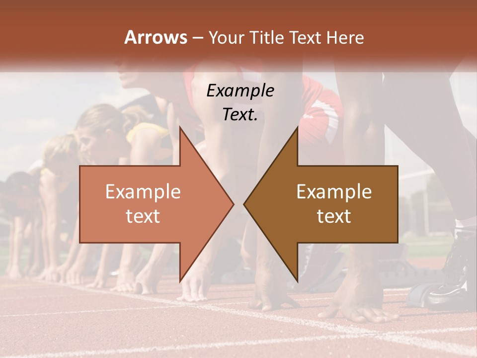 A Group Of Women Lined Up On A Race Track PowerPoint Template