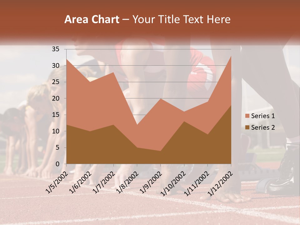 A Group Of Women Lined Up On A Race Track PowerPoint Template