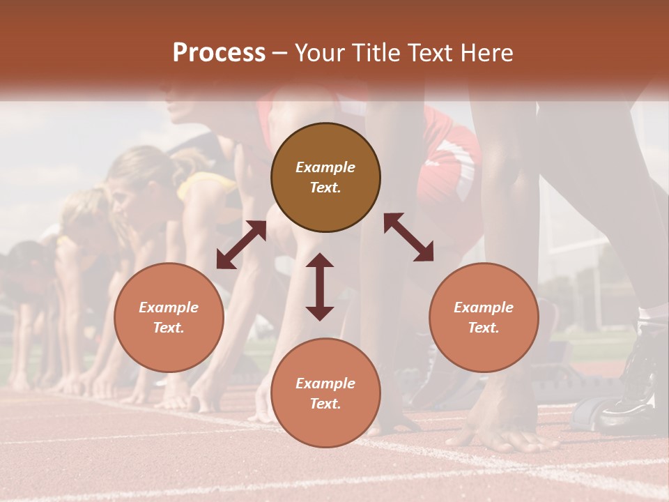 A Group Of Women Lined Up On A Race Track PowerPoint Template