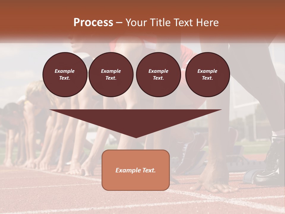 A Group Of Women Lined Up On A Race Track PowerPoint Template