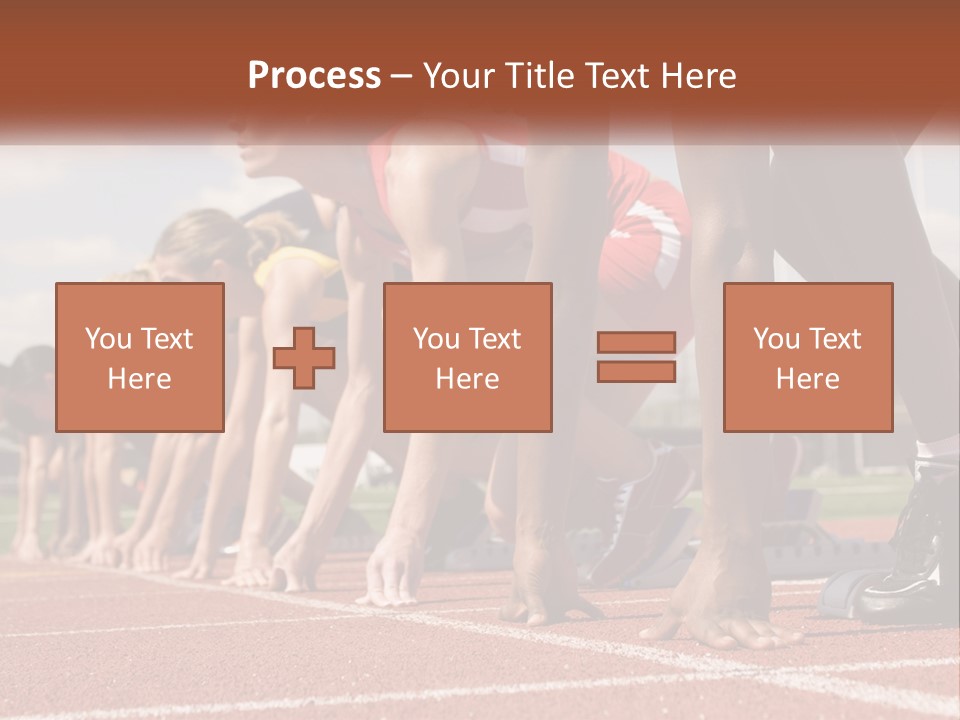 A Group Of Women Lined Up On A Race Track PowerPoint Template