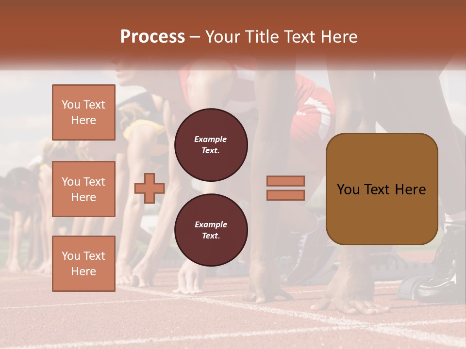 A Group Of Women Lined Up On A Race Track PowerPoint Template