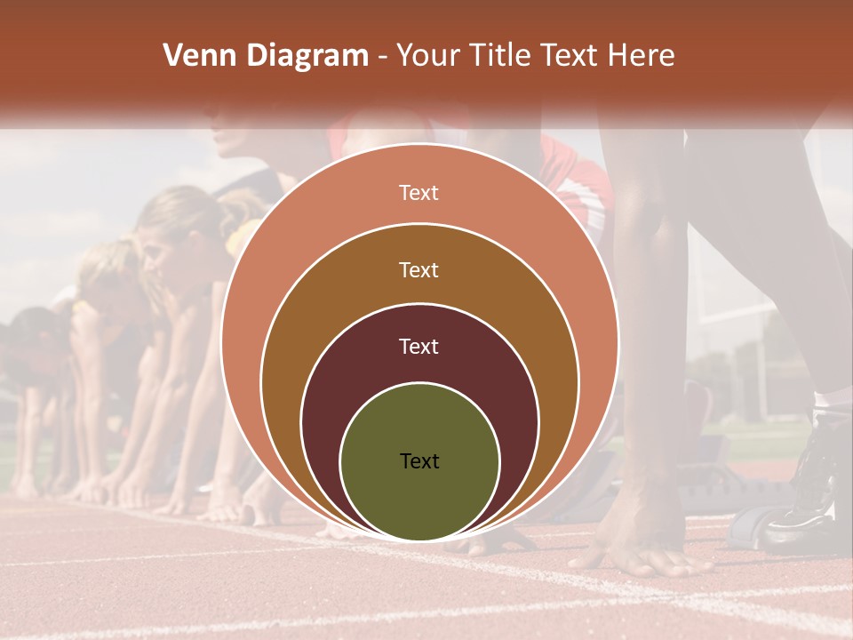 A Group Of Women Lined Up On A Race Track PowerPoint Template