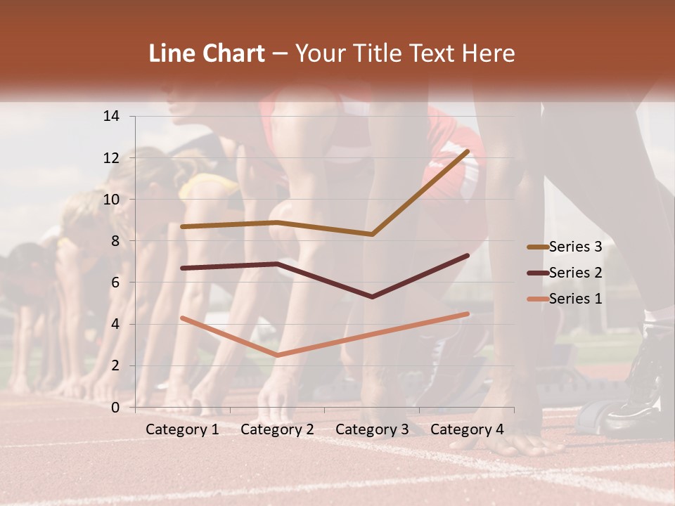 A Group Of Women Lined Up On A Race Track PowerPoint Template