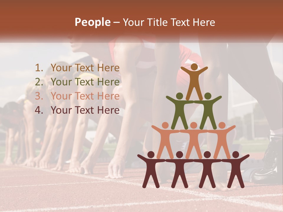 A Group Of Women Lined Up On A Race Track PowerPoint Template