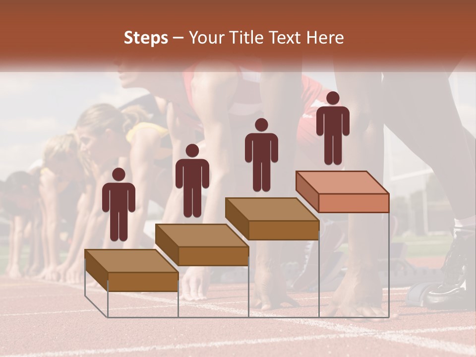 A Group Of Women Lined Up On A Race Track PowerPoint Template