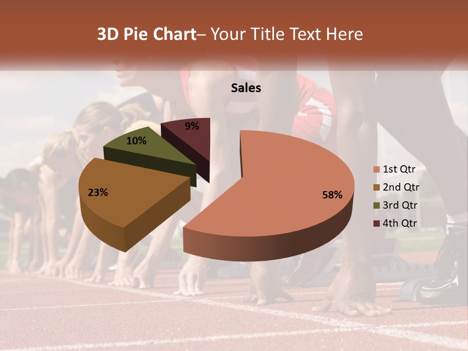 A Group Of Women Lined Up On A Race Track PowerPoint Template