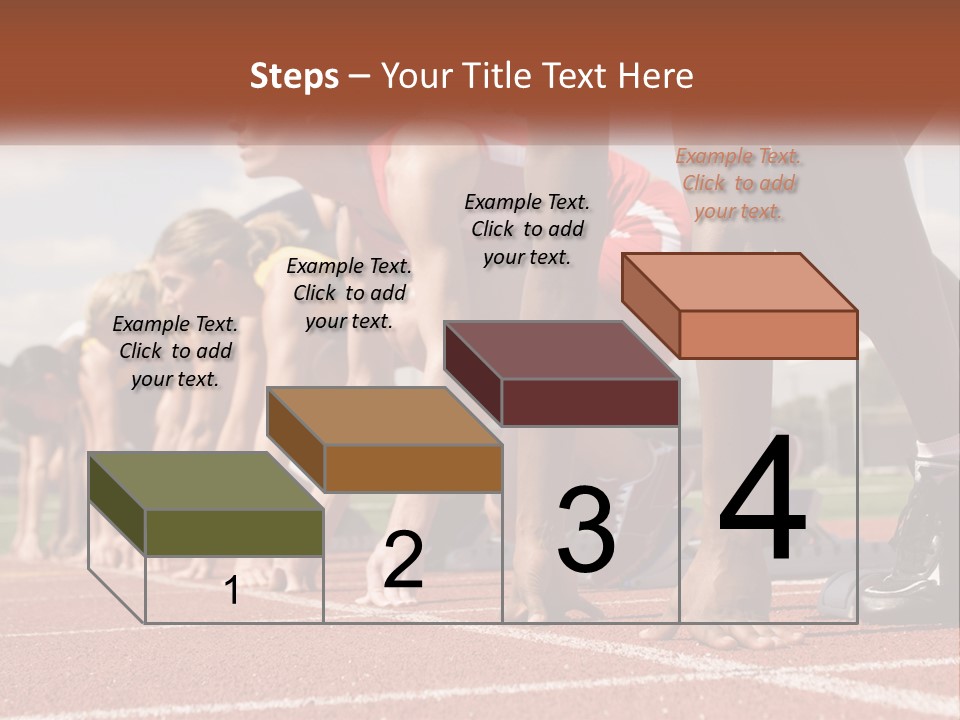 A Group Of Women Lined Up On A Race Track PowerPoint Template