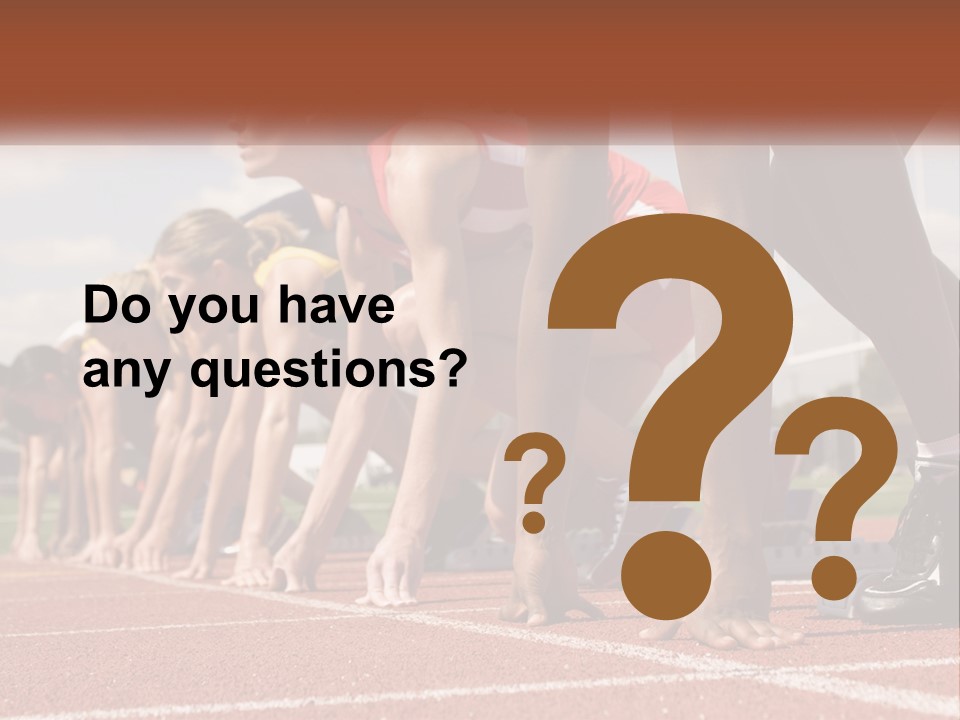 A Group Of Women Lined Up On A Race Track PowerPoint Template