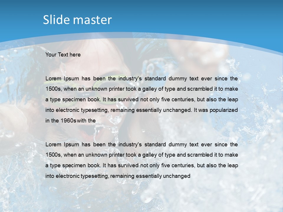 A Young Girl Swimming In A Pool With Goggles On PowerPoint Template