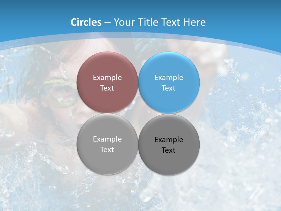 A Young Girl Swimming In A Pool With Goggles On PowerPoint Template