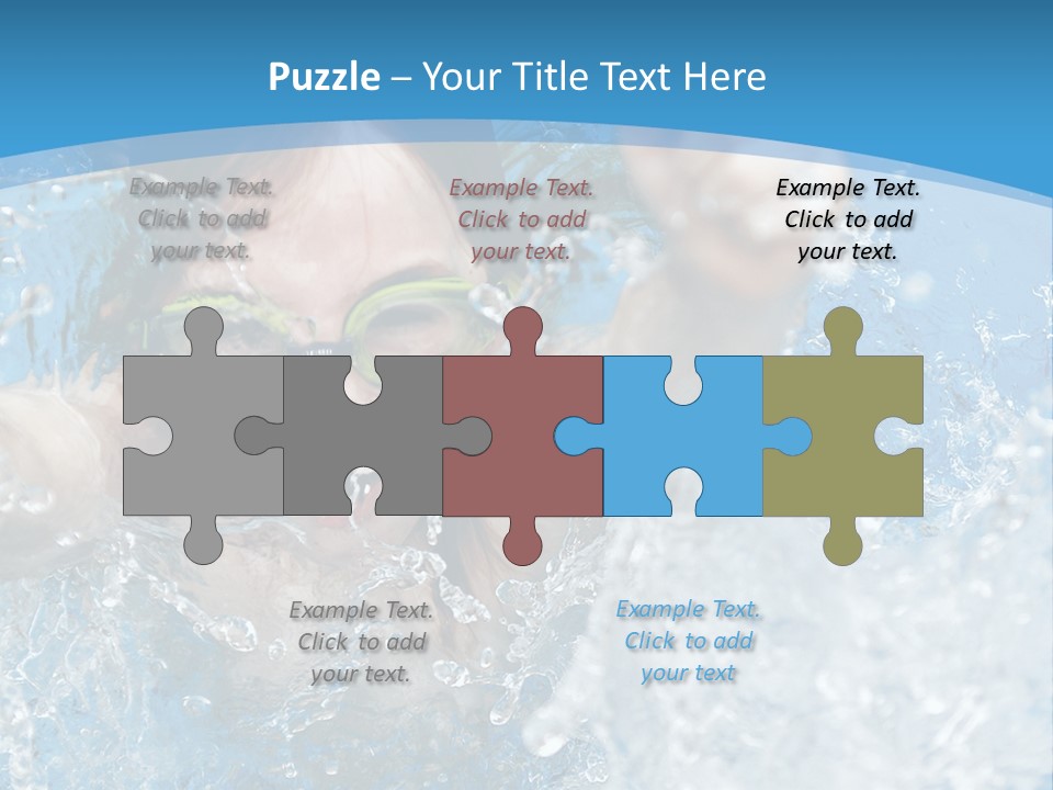 A Young Girl Swimming In A Pool With Goggles On PowerPoint Template