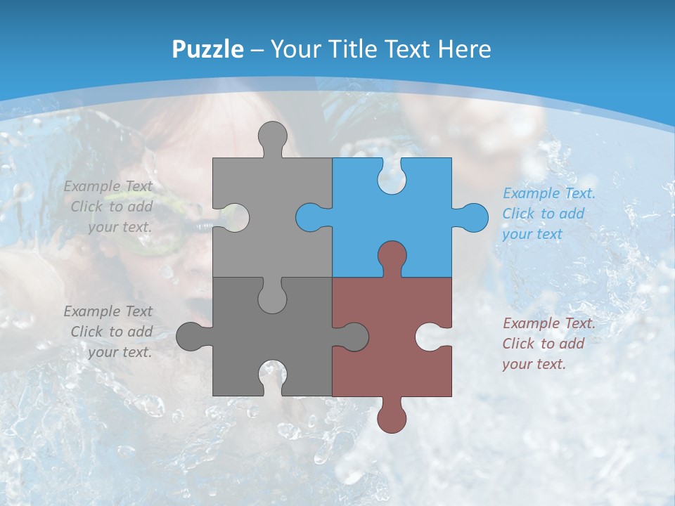 A Young Girl Swimming In A Pool With Goggles On PowerPoint Template