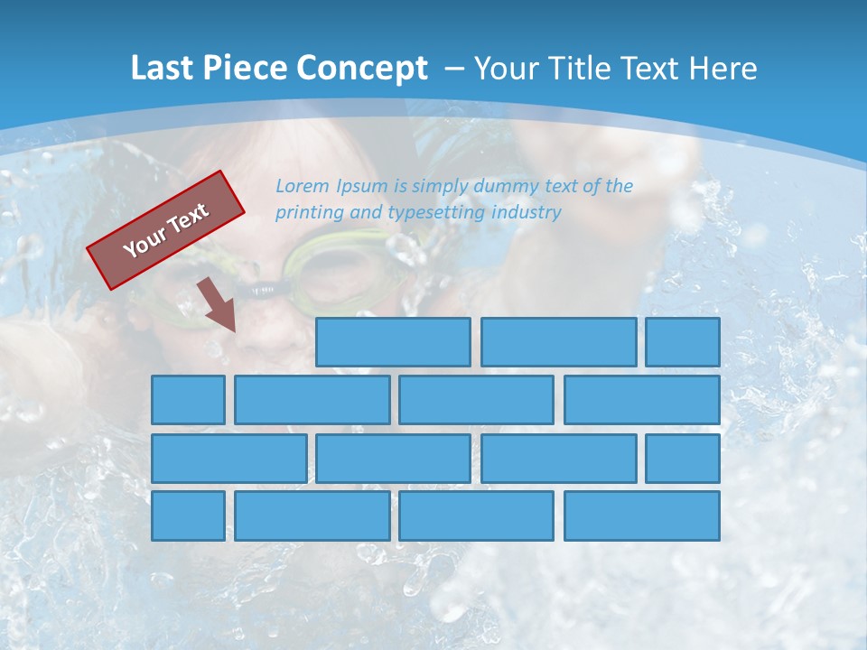 A Young Girl Swimming In A Pool With Goggles On PowerPoint Template