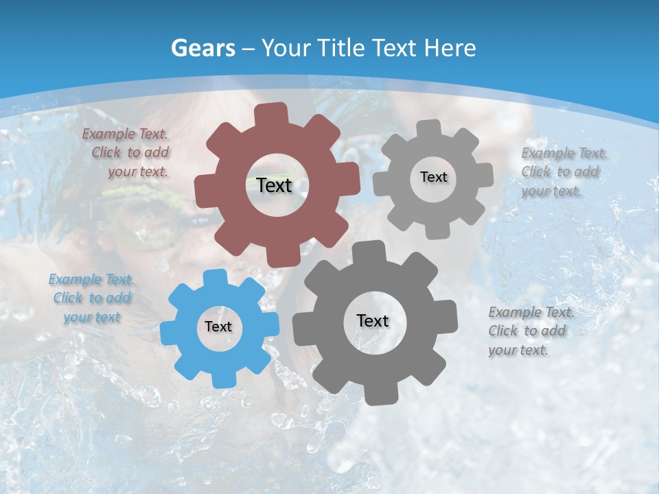 A Young Girl Swimming In A Pool With Goggles On PowerPoint Template