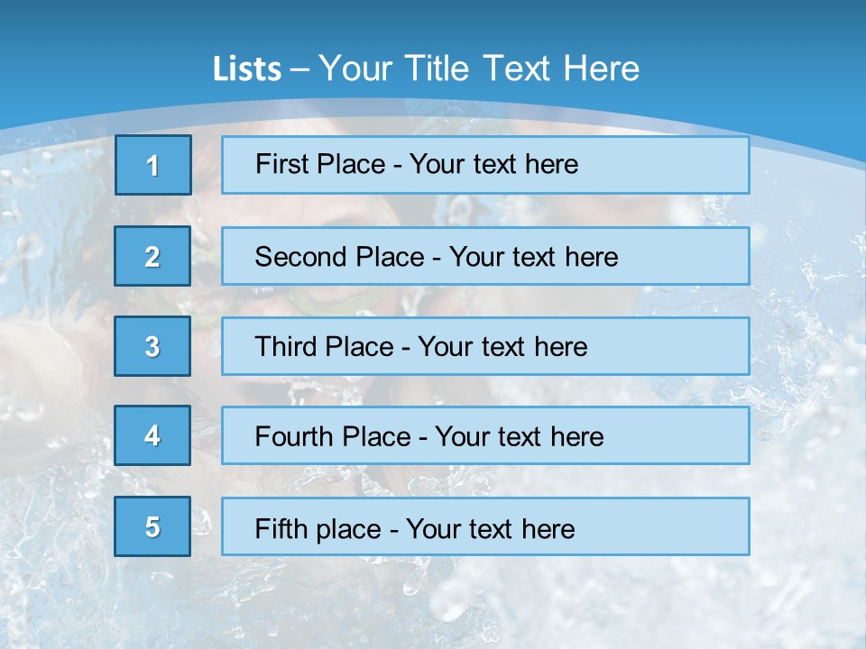 A Young Girl Swimming In A Pool With Goggles On PowerPoint Template