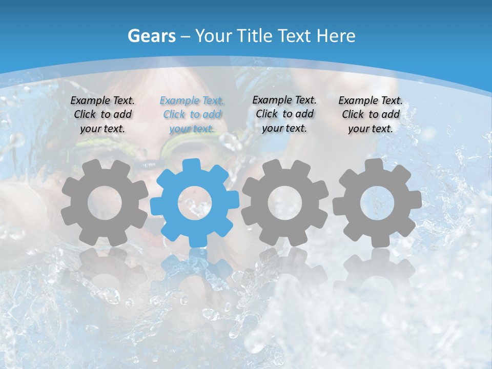 A Young Girl Swimming In A Pool With Goggles On PowerPoint Template
