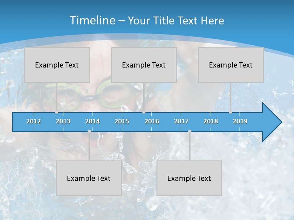 A Young Girl Swimming In A Pool With Goggles On PowerPoint Template