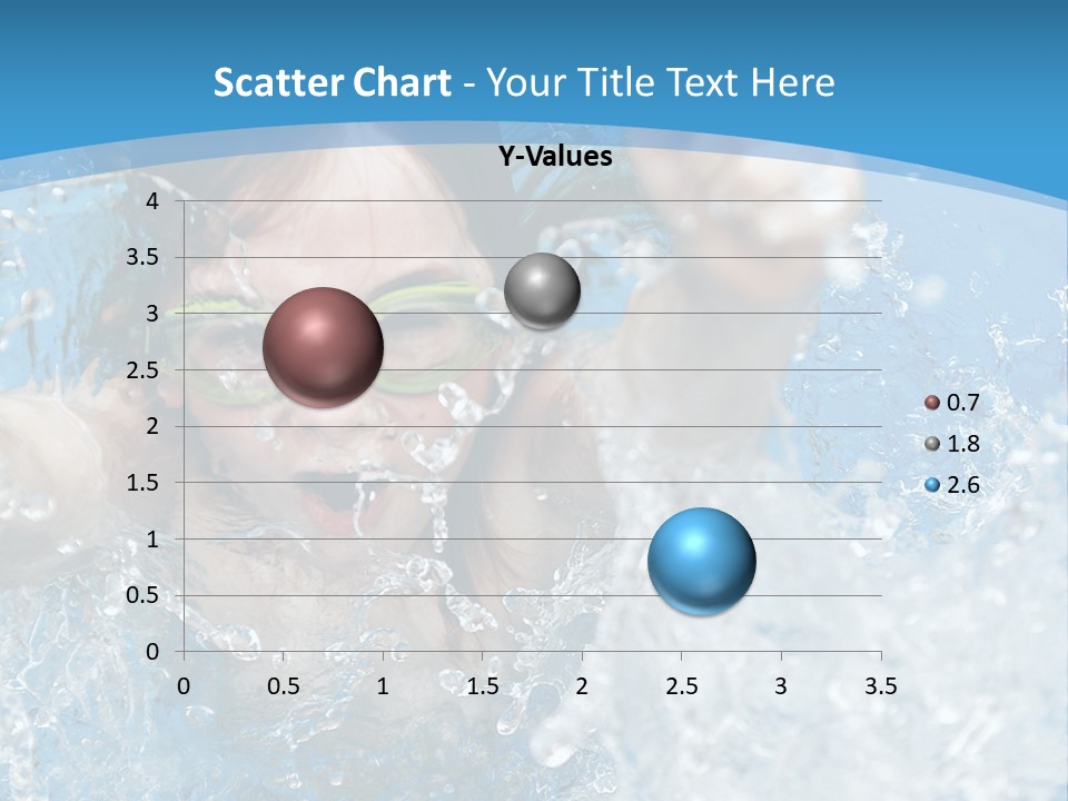 A Young Girl Swimming In A Pool With Goggles On PowerPoint Template