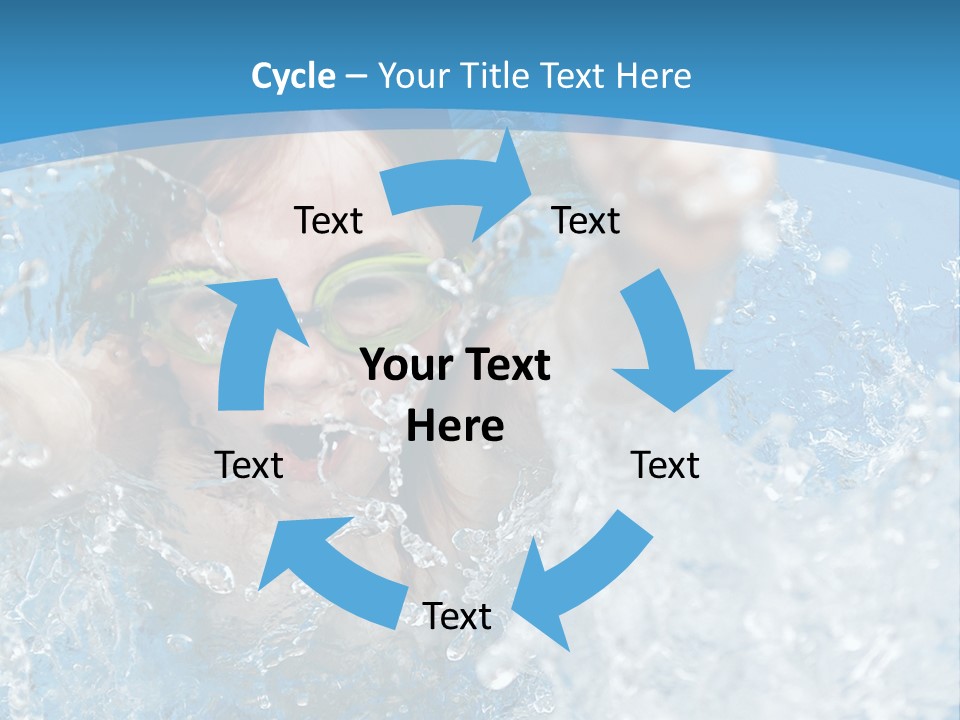 A Young Girl Swimming In A Pool With Goggles On PowerPoint Template