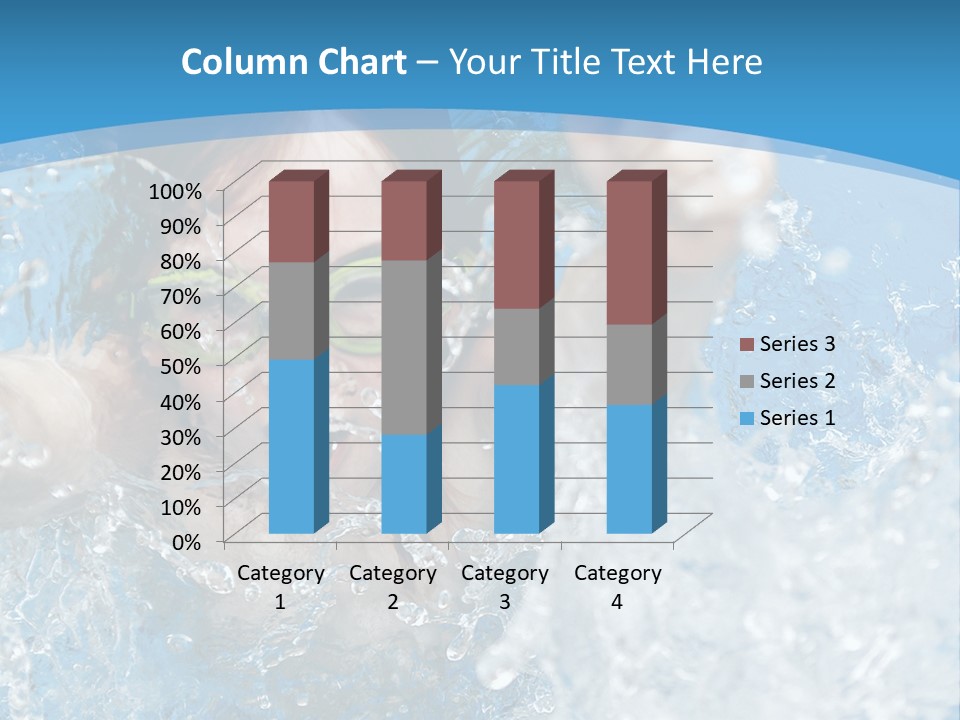 A Young Girl Swimming In A Pool With Goggles On PowerPoint Template
