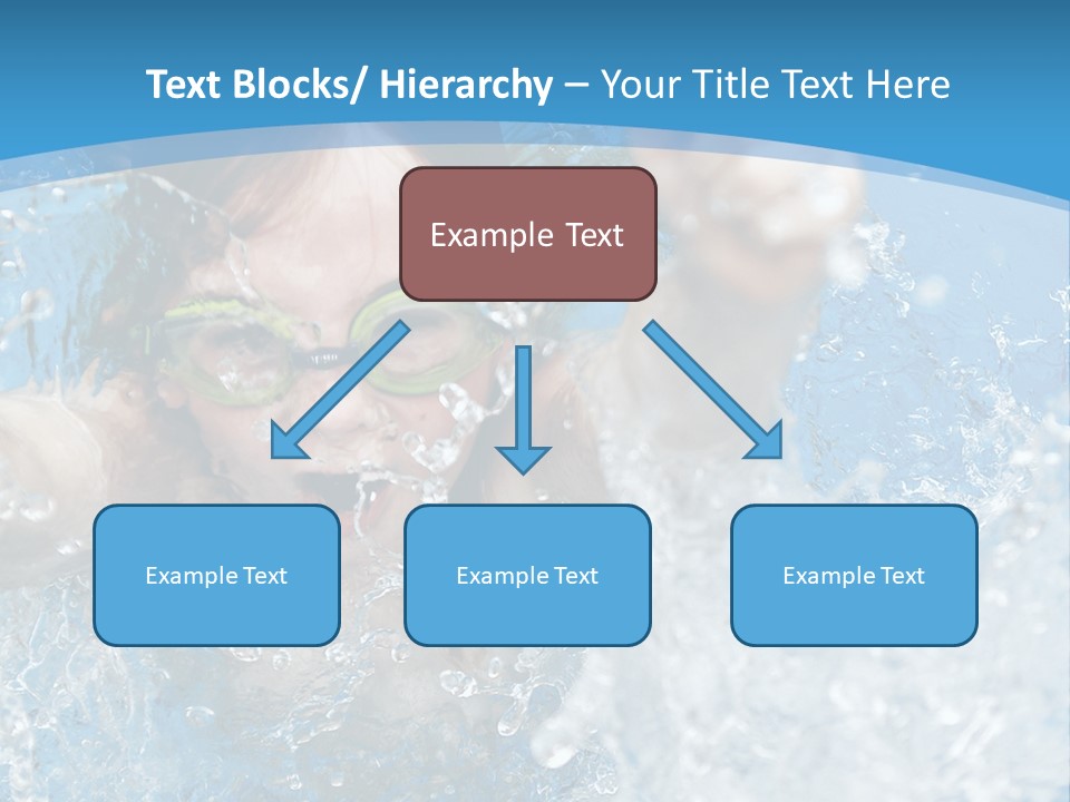 A Young Girl Swimming In A Pool With Goggles On PowerPoint Template