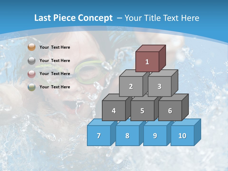 A Young Girl Swimming In A Pool With Goggles On PowerPoint Template