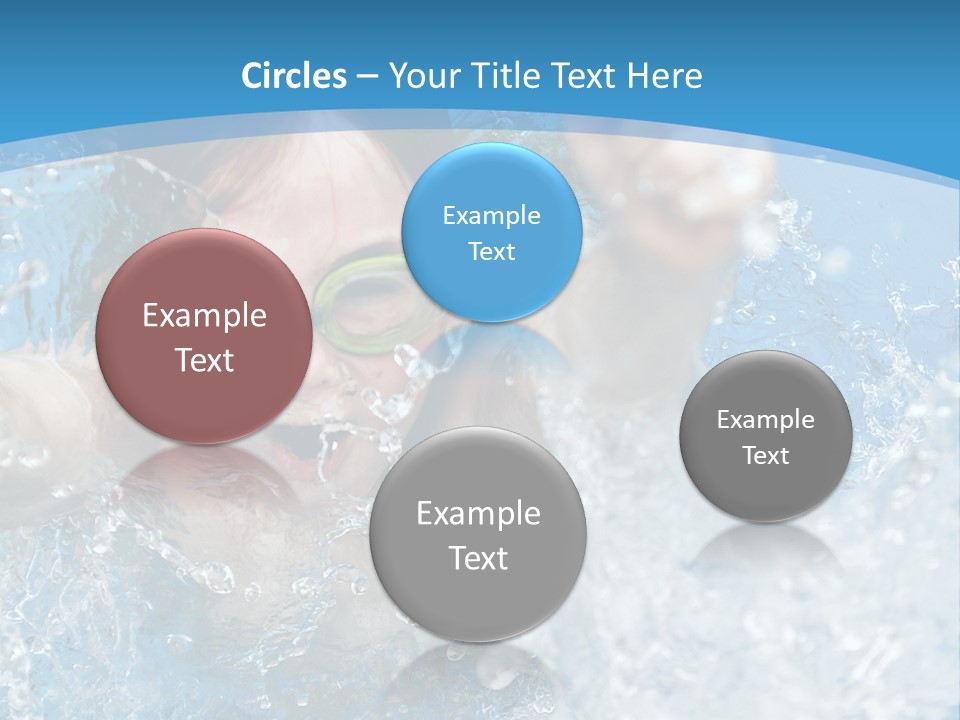 A Young Girl Swimming In A Pool With Goggles On PowerPoint Template